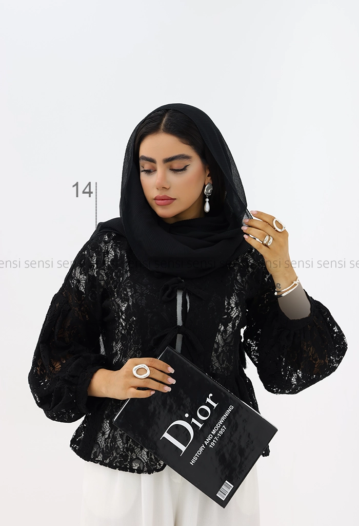 مانتو زنانه عروسکی گیپور کد1006095